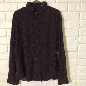 Men’s Express Long-Sleeved Print Dress Shirt NWT